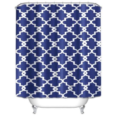Geometric Shower Curtain, Waterproof Polyester Bathroom Curtain with Hooks, Home & Hotel Decor, 96 x 72 in (W x H)
