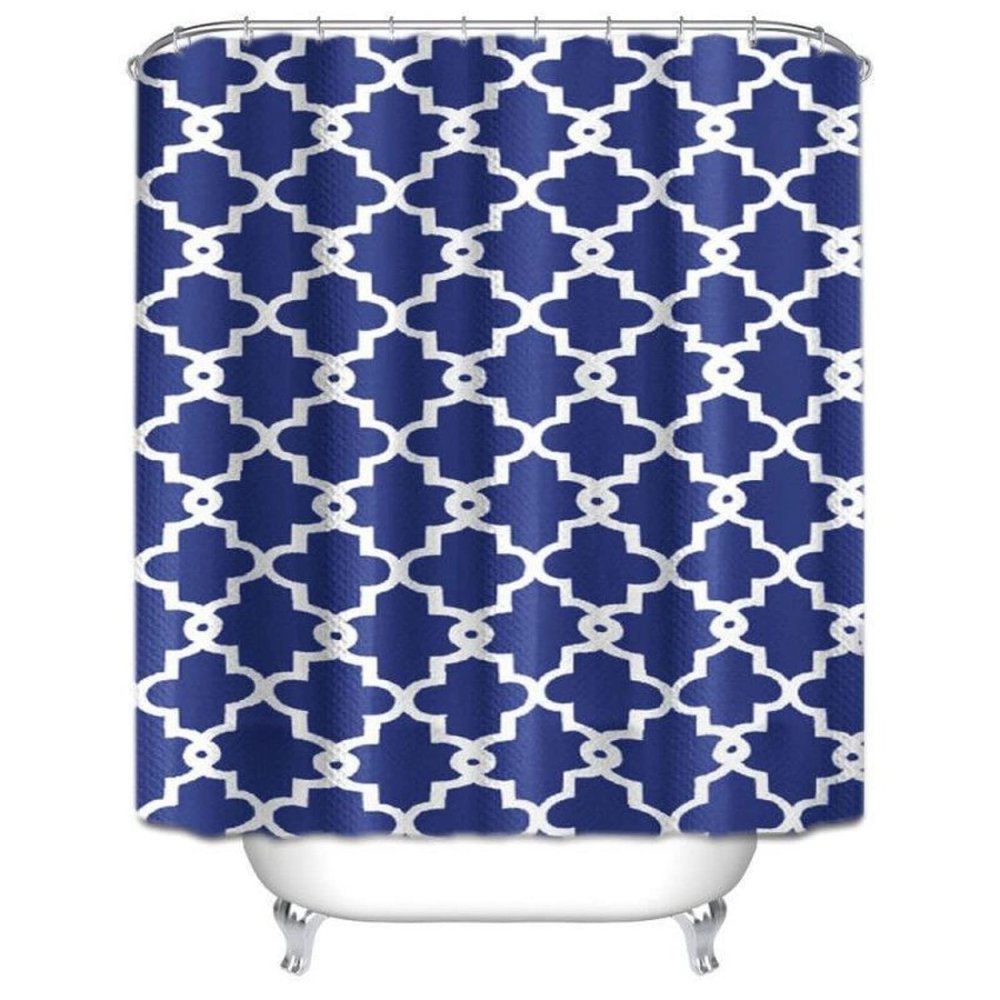 Geometric Shower Curtain, Waterproof Polyester Bathroom Curtain with Hooks, Home & Hotel Decor, 96 x 72 in (W x H)
