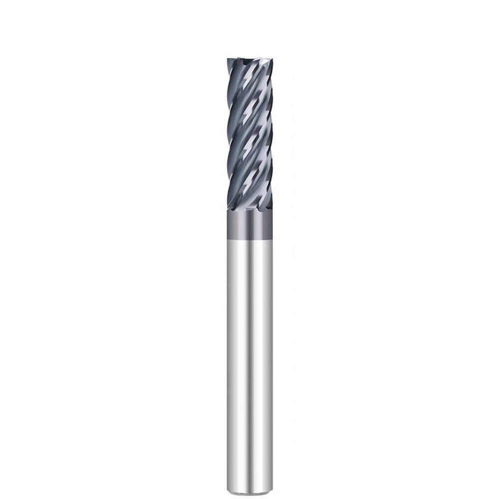 NUSHKI 6-Flute Carbide End Mill, TiAlN-Coated, HRC55 CNC Milling Tool, 8x35x100x8D