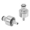 Jufjsfy 2-Piece 304 Stainless Steel Carbonation Caps, 5/16 Barb, for PET Beverage Bottles, Homebrew Kegging view 1