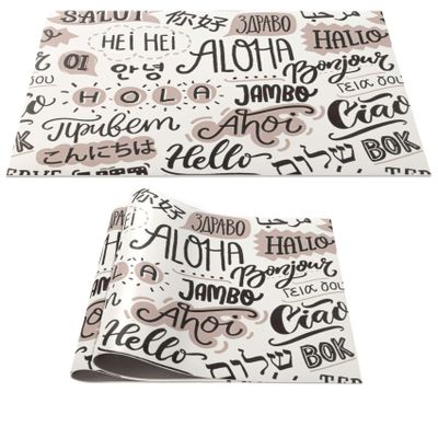 ANRO Hello Aloha HEI Placemat 30 x 45 cm, Set of 2, Washable