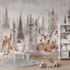 TANYANG Custom Watercolor Forest 3D Wallpaper Mural for Children's Room, Green Animals, 200 x 140 cm view 1