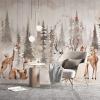 TANYANG Custom Watercolor Forest 3D Wallpaper Mural for Children's Room, Green Animals, 200 x 140 cm view 2
