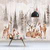 TANYANG Custom Watercolor Forest 3D Wallpaper Mural for Children's Room, Green Animals, 200 x 140 cm view 3