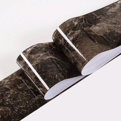 Guest Ruyunlai 15 cm x 500 cm PVC Wallpaper Border, Self-Adhesive Wall Border, Light Coffee Grid