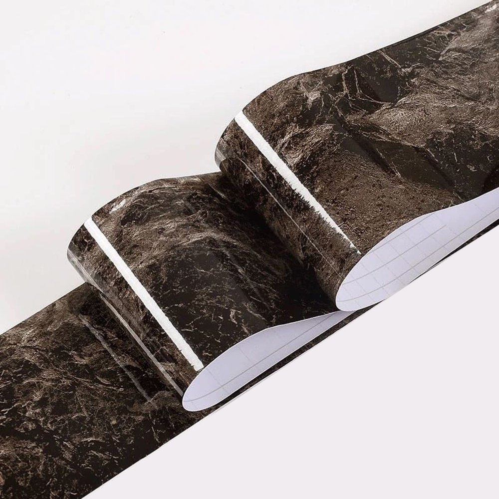 Guest Ruyunlai 15 cm x 500 cm PVC Wallpaper Border, Self-Adhesive Wall Border, Light Coffee Grid