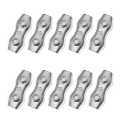 ZYAMY 10-Pack M3 Stainless Steel Wire Rope Clips for Electric Fences