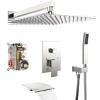 30.5 cm Rain Shower System with Tub Spout, Waterfall Showerhead, Rough-In Valve Body and Trim Kit, Polished Chrome view 1