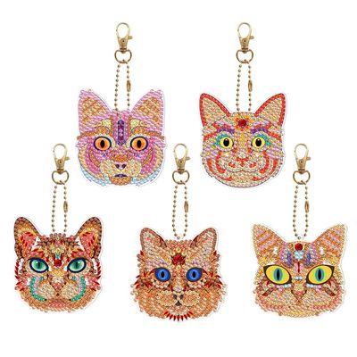 XIANXIAN Diamond Painting Keychains, 5-Piece DIY Diamond Art Keychain Set