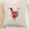 Decorative Pillow Cover with Watercolor Monogram, 45.7 x 45.7 cm, Letter V Initial view 2