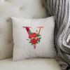 Decorative Pillow Cover with Watercolor Monogram, 45.7 x 45.7 cm, Letter V Initial view 3