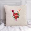 Decorative Pillow Cover with Watercolor Monogram, 45.7 x 45.7 cm, Letter V Initial view 4