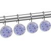 12-Pack Decorative Shower Curtain Hooks, Stainless Steel Rings, Butterfly Purple view 2