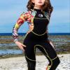ORANDESIGNE Women's Shorty Neoprene Wetsuit, Short Sleeve One-Piece, Front Zipper, Black, XXL view 3