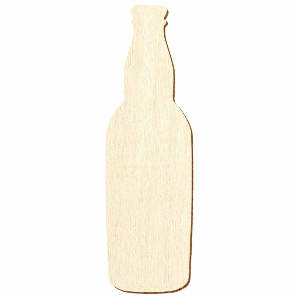 Wooden Beer Bottle for Crafting and Décor, 3–50 cm