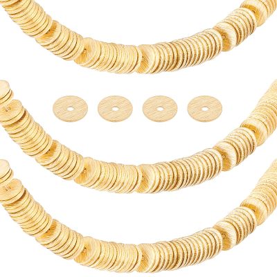 PH PandaHall 300 Gold Rondelle Spacer Beads, 6mm Brass Heishi Disc Beads
