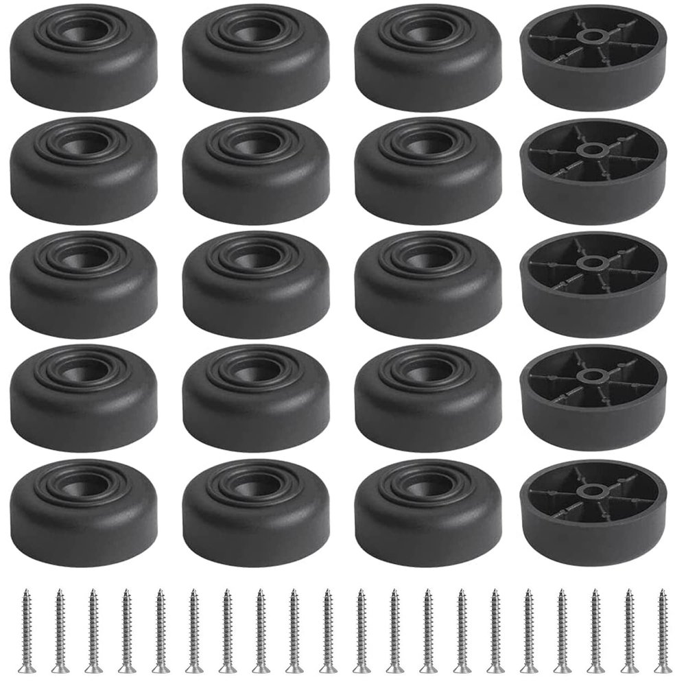 LYCXAMES Furniture Feet, 20-Pack, Round Black Legs, 45 x 20 mm