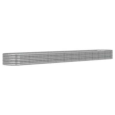 vidaXL Raised Garden Bed, Weather-Resistant Galvanized Steel, Silver