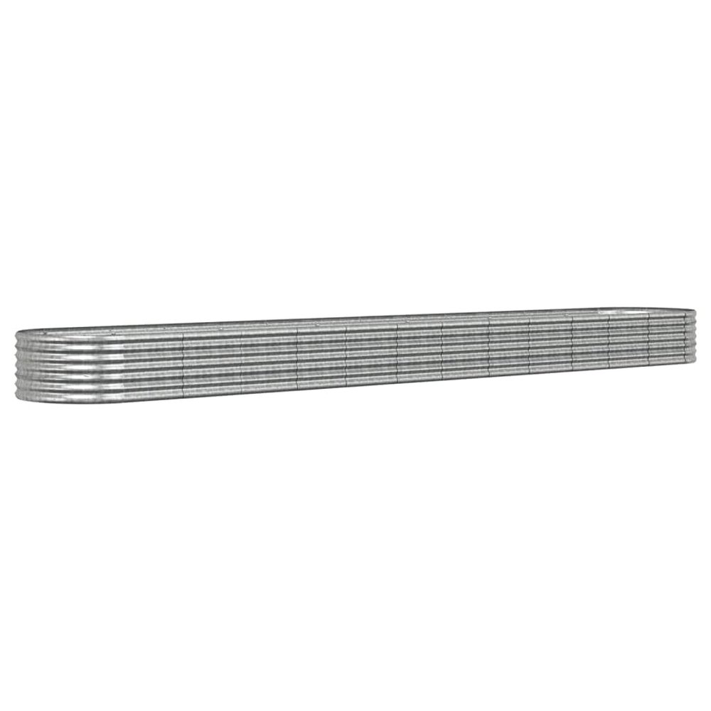 vidaXL Raised Garden Bed, Weather-Resistant Galvanized Steel, Silver