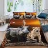 African Animals 3-Piece Bedding Set, 200 x 200 cm, 3D Sunset Print, 100% Microfiber view 1