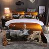 African Animals 3-Piece Bedding Set, 200 x 200 cm, 3D Sunset Print, 100% Microfiber view 2
