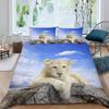 Woowin 3-Piece Microfiber Bedding Set, 135 x 200 cm, Sunset Animals 3D Print view 1