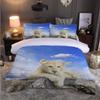 Woowin 3-Piece Microfiber Bedding Set, 135 x 200 cm, Sunset Animals 3D Print view 2