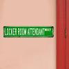 Locker Room Attendant Retro Metal Sign view 4