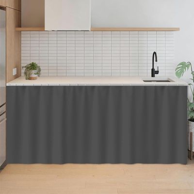 SK Studio Vintage Short Curtain, Fruit Pattern, Dark Gray, 100 x 100 cm