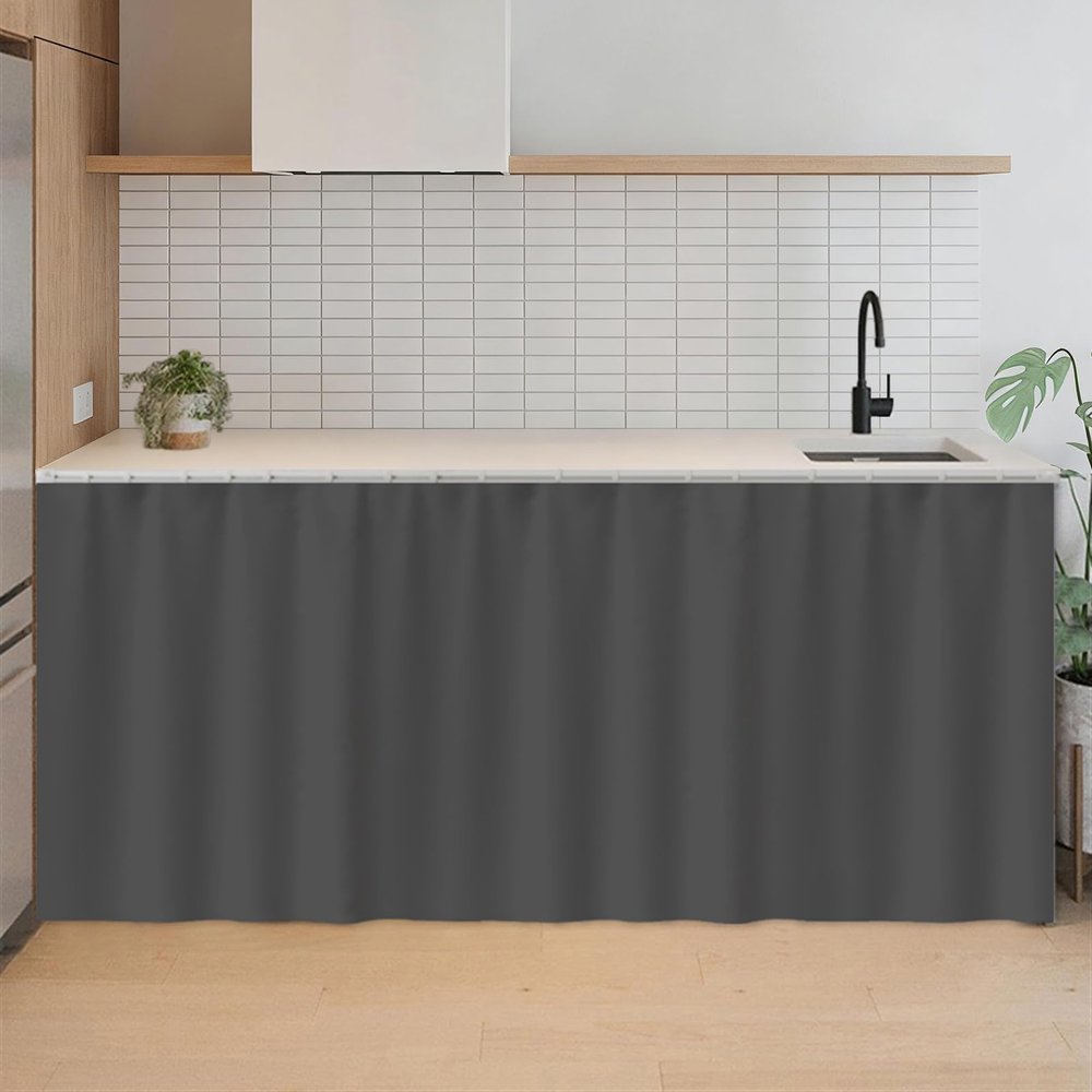 SK Studio Vintage Short Curtain, Fruit Pattern, Dark Gray, 100 x 100 cm