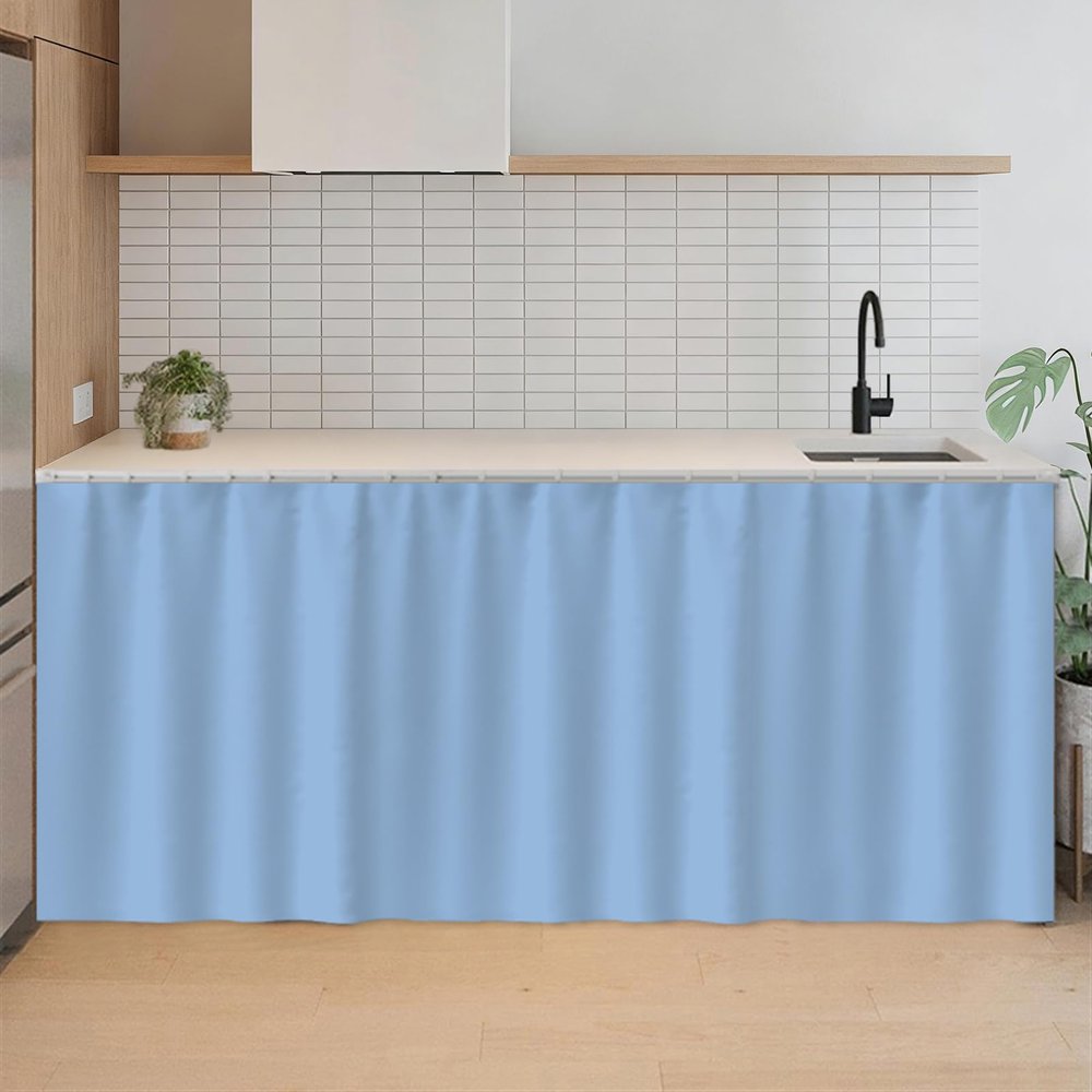 SK Studio Short Curtain, Vintage Kitchen Curtain with Fruit Pattern, Blue, 80 x 70 cm