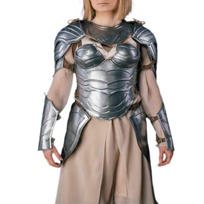 Women's Medieval Knight Armor Costume, 18 g Steel