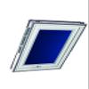 Original Roto Exclusiv ZRE Roller Blind for Roto Roof Windows, Silver Guide Rails, Manual, Designo R6/R8, i8 & Classic 64/84, Size 065/118 | 06/11, Blue view 2