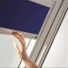 Original Roto Exclusiv ZRE Roller Blind for Roto Roof Windows, Silver Guide Rails, Manual, Designo R6/R8, i8 & Classic 64/84, Size 065/118 | 06/11, Blue view 4