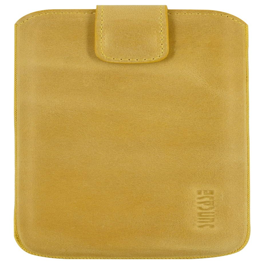 Suncase Genuine Leather Slim Edition Pouch for SPC Zeus 4G, Antique Mustard Yellow