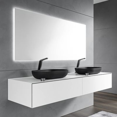 Bernstein Arctic Vanity Unit for Countertop Sink, 180 cm Wide, Push-to-Open Drawers, Pre-Assembled