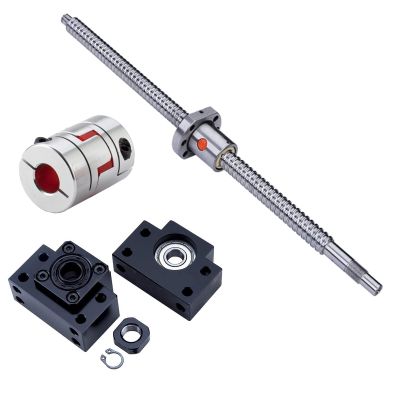 Coavoo SFU1610 1440 mm Ball Screw, 10 mm Lead, C7, with Ball Nut, BK12/BF12 Supports and 6.35 × 10 mm Coupling Kit for CNC