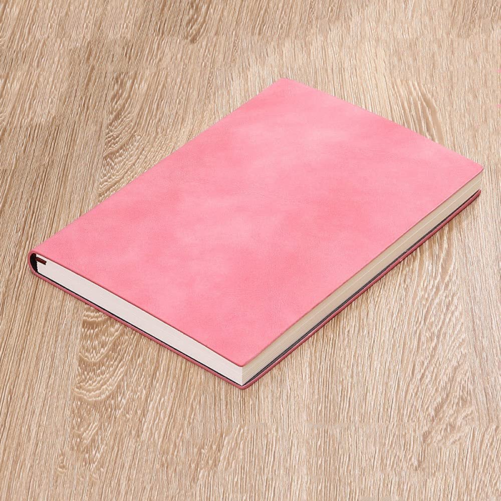 A5 Soft Leather-Covered Notebook, Pink, 1 pc