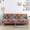 Surwin Armless Sofa Bed Cover, Stretch Slipcover, Patchwork, 2-Seater view 3
