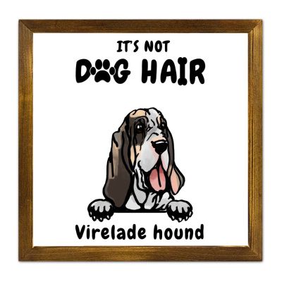 Virelade Hound Dog Wood Sign, “It’s Not Dog Hair” Framed Wall Decor, 30.5 x 30.5 cm