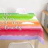 Morbuy Washable Rainbow Print Tablecloth, Rectangular Waterproof Polyester, Cloud, 140 x 180 cm view 3