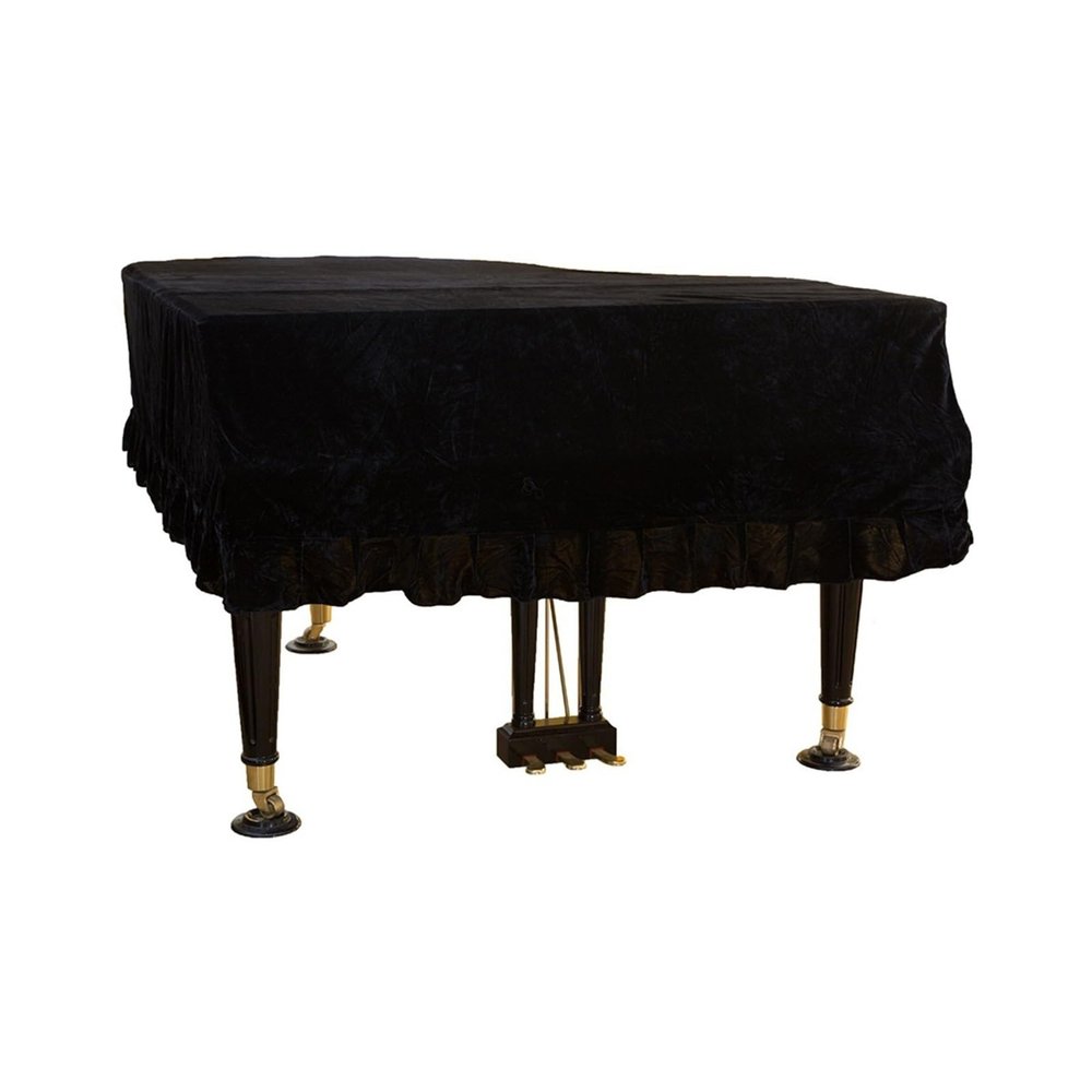 VSOLS 1-Pack Soft Dustproof Grand Piano Cover, Black, 160 cm