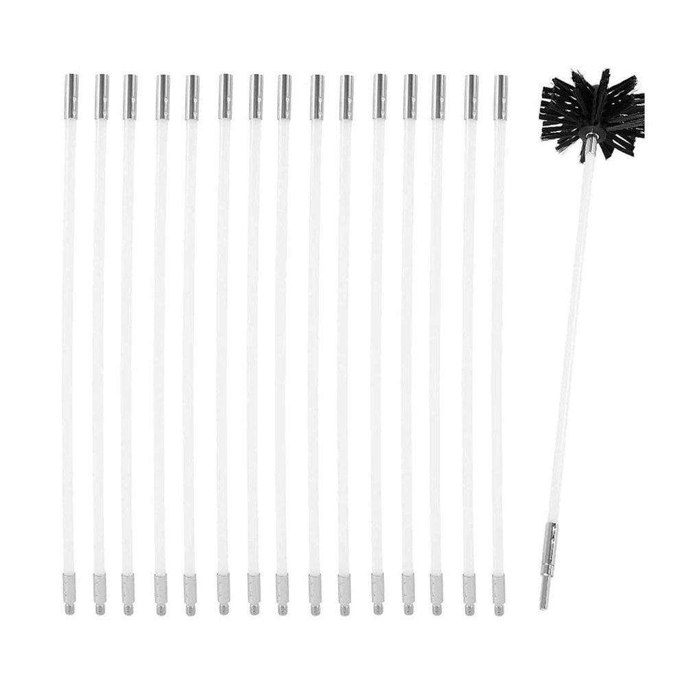Dryer Vent Cleaning Kit with 9/15/18 Flexible Rods and Brush Head