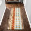 QQrunner Orange Geometric Boho Kitchen Runner Rug, Non-Slip, Custom Sizes view 1