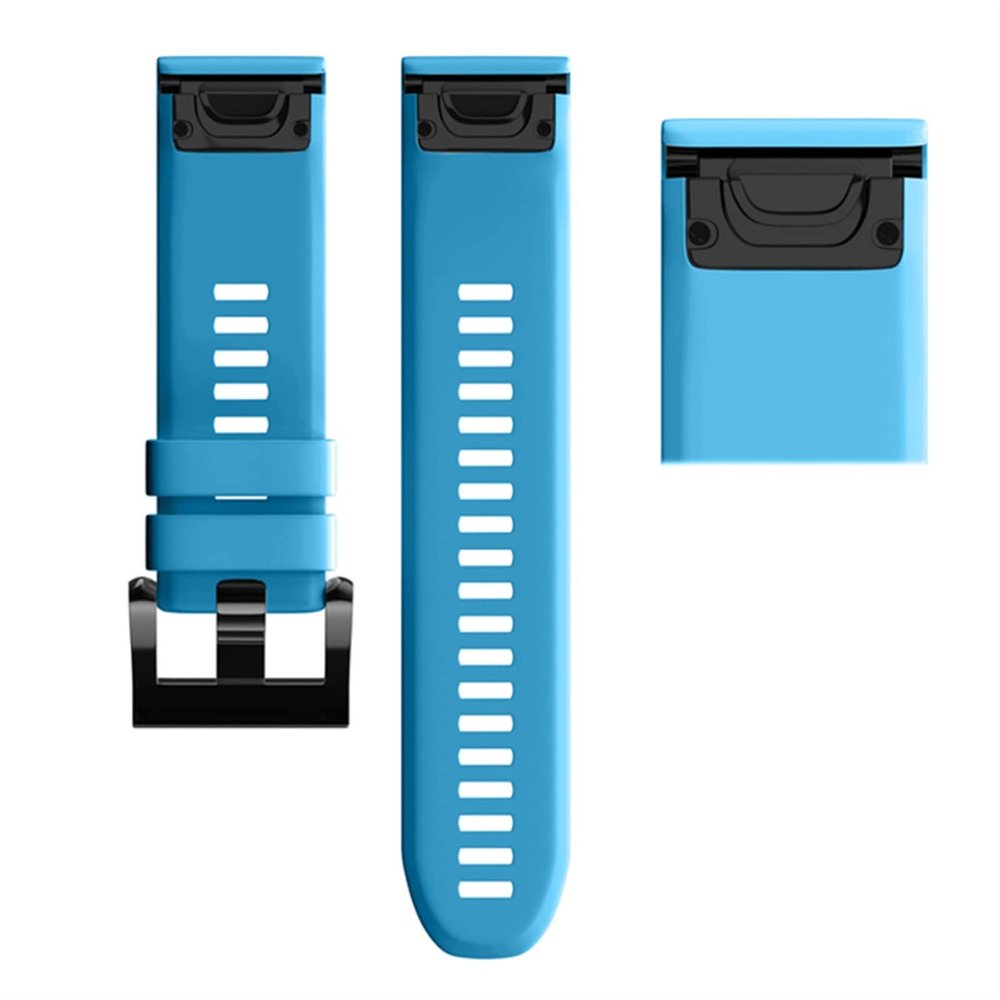 GANYUU 26/22 mm Silicone Quick-Release Band for Garmin Fenix 7/7X/6X/5X/3/3HR, Sky Blue, Fenix 7X