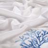 RhineCart Basics Blue Embroidered White Egyptian Cotton Duvet Cover Set, US Queen 6-Piece view 2