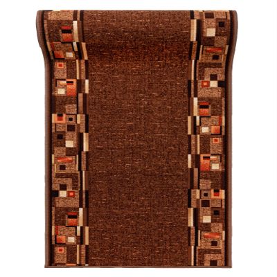 Mazovia Hallway Runner 67 x 1200 cm, Brown, Classic 1990s Retro, Soft, Non-Slip