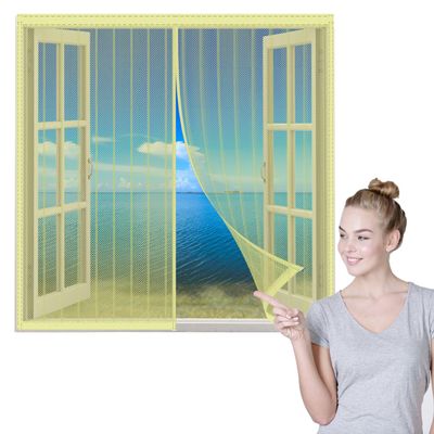 Magnetic Window Insect Screen, Self-Closing Fly Screen, 130 × 135 cm (51.5 × 53 in)