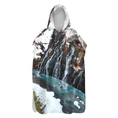 Surwin Microfiber Changing Robe Poncho Towel with Hood, Quick-Dry, 80 x 145 cm, Water Flow 7