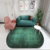 Medium Oval Washable Non-Slip Rug, Dark Green and White, 140 x 200 cm view 1